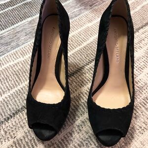 ANTONIO MELANI Black Peep Toe Pumps